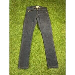 Bongo Dark Wash Embellished Skinny Jeans Women’s Size 7 Studded Cross Pockets